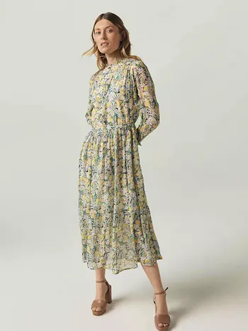 Floral Chiffon Midi Dress