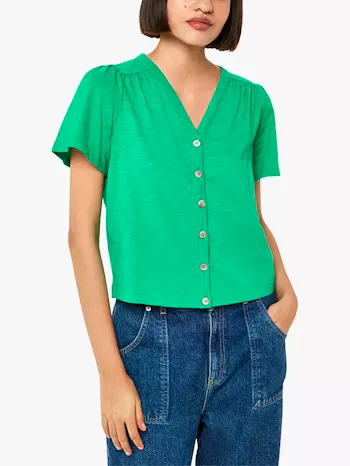 Maeve V-Neck Button Front
