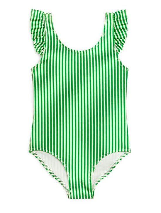 Arket Green And White Frill Swimsuit, £25