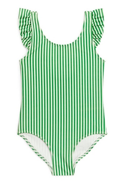 Arket Green And White Frill Swimsuit, £25