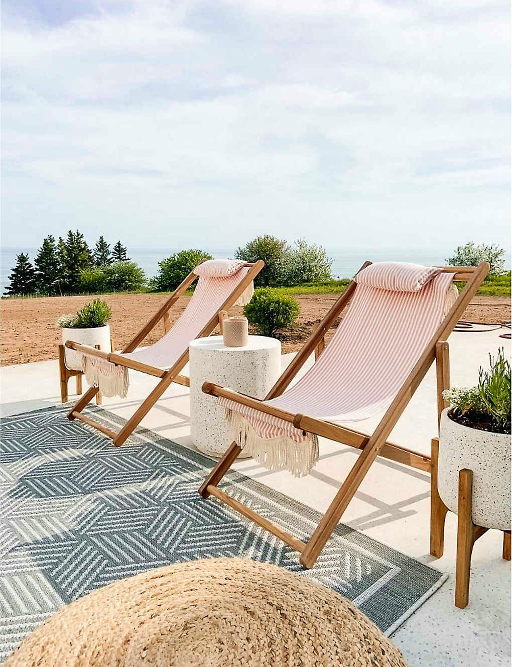 Business & Pleasure Co The Sling Fringe-Trim Woven Deck Chair, £200