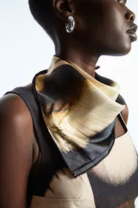 Digital-Print Floral Pure Silk Neck Scarf