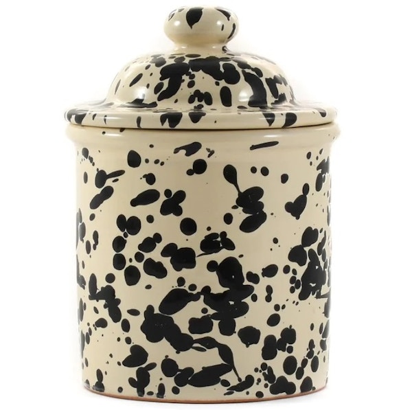 Puglia Black Splatter Ceramic Storage Jar