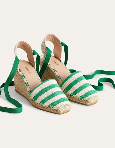 Boden Classic Espadrille Wedges Green, £85