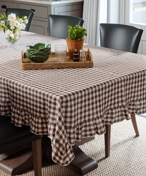 Rebecca Udall Gingham Ruffle Linen Tablecloth, £189