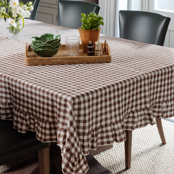Rebecca Udall Gingham Ruffle Linen Tablecloth, £189
