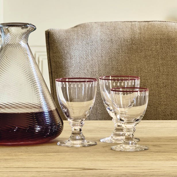 OKA Adam Lippes Set of Four Coquille Large Crystal Wine Glasses, NOW £90