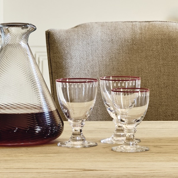 OKA Adam Lippes Set of Four Coquille Large Crystal Wine Glasses, NOW £90