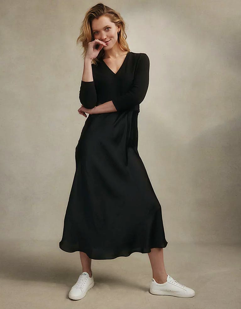 Jersey And Washed Satin Dress NOW £47.60