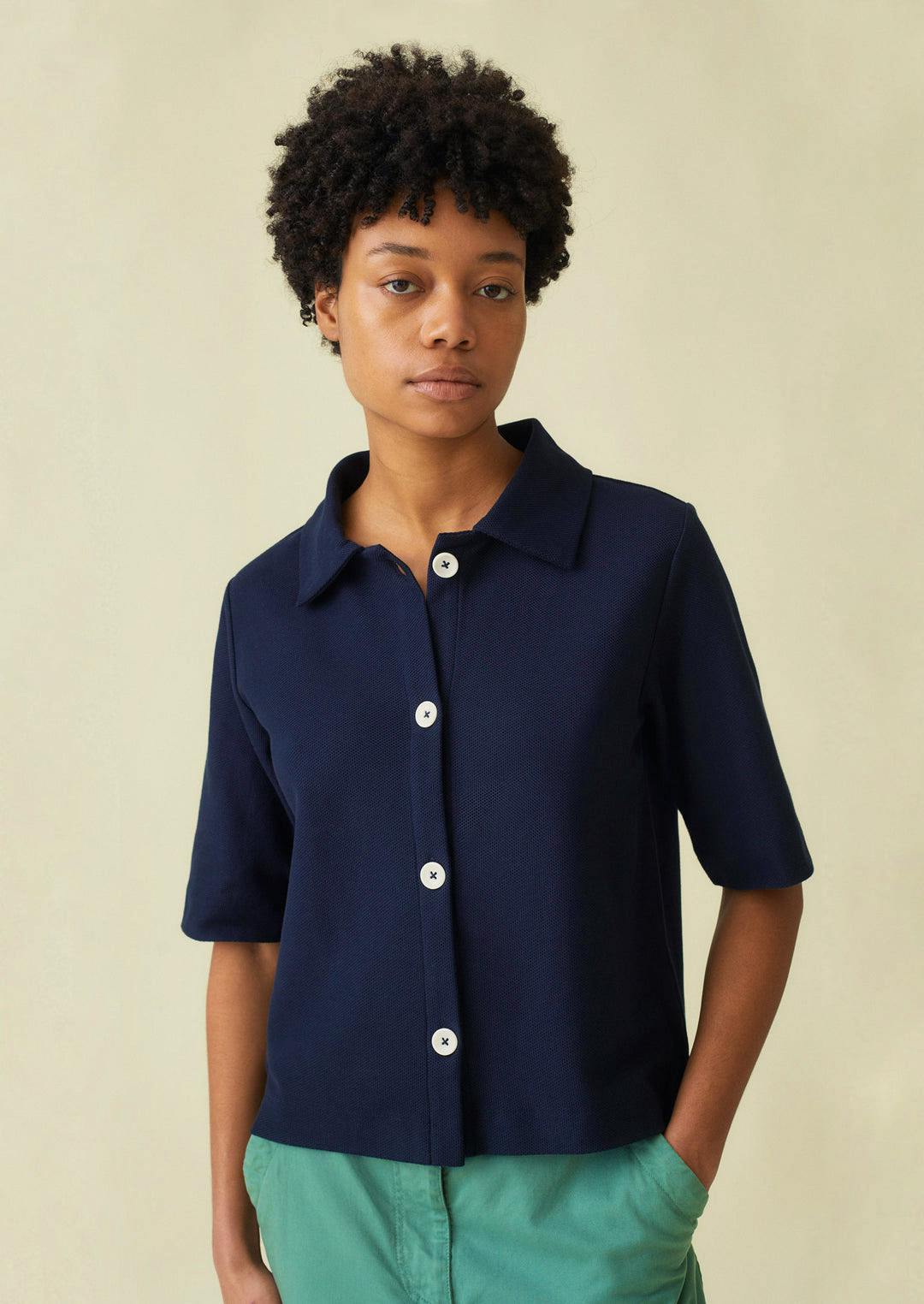 Organic Cotton Pique Shirt NOW £55