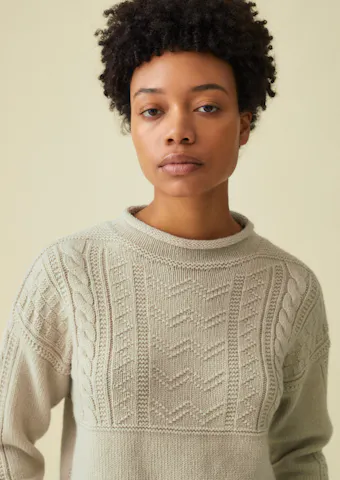 Wool Cotton Gansey Knit Sweater