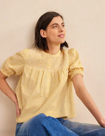 Puff Sleeve Seersucker Popover