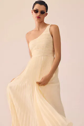 Forever That Girl One-Shoulder Pleated Maxi Dress