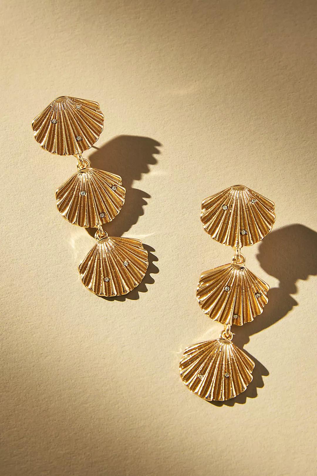 Triple Tiered Shell Drop Earrings NOW £30