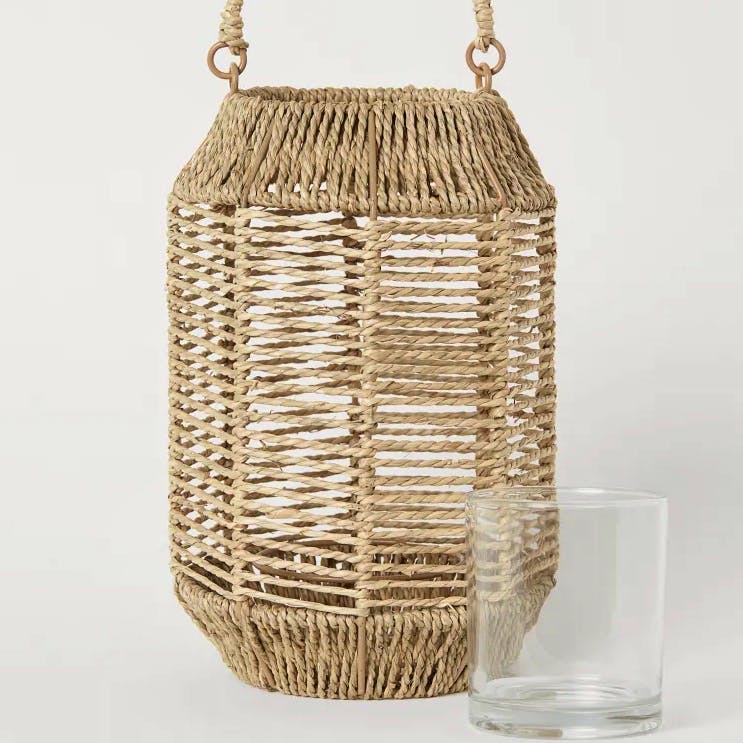 H&M Large Seagrass Candle Lantern, £24.99