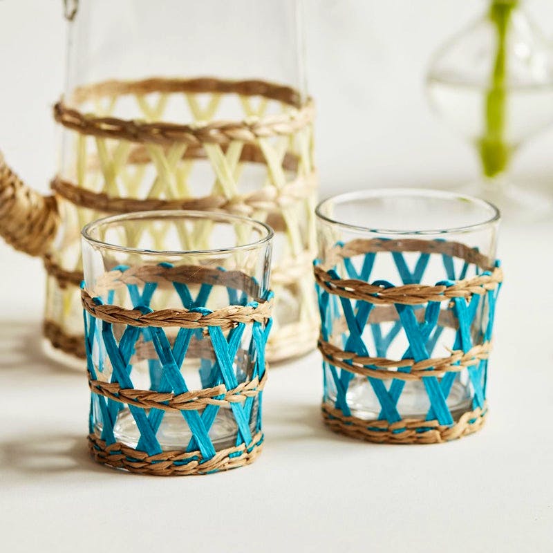 Maison Margaux Light Blue Plait Water Glass, Set of 2, £28
