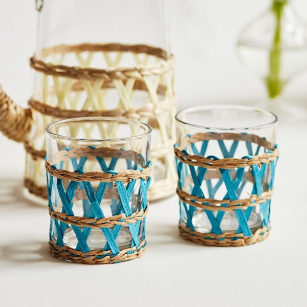 Maison Margaux Light Blue Plait Water Glass, Set of 2, £28
