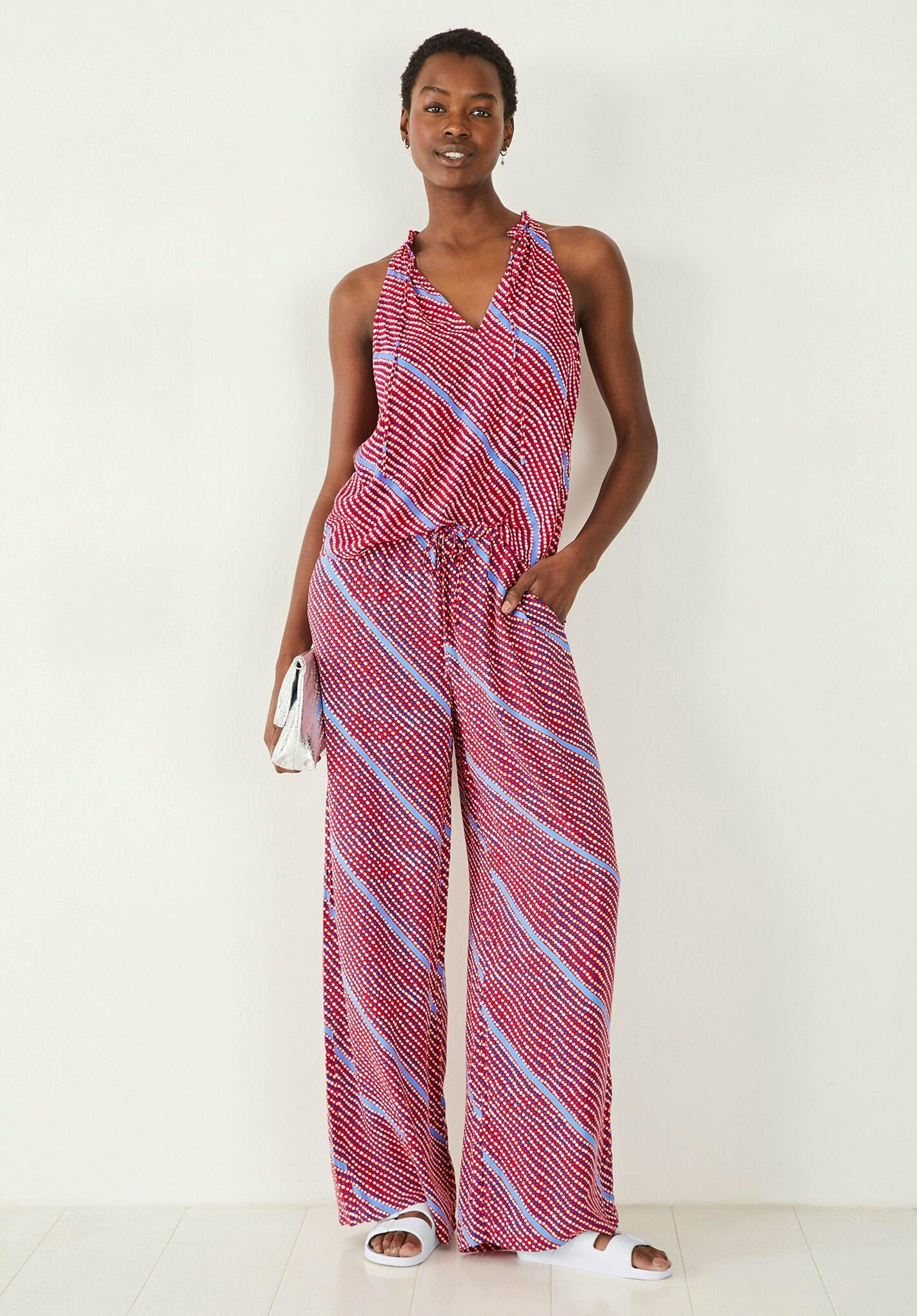 Hush Lottie Halter Cami Top, £45, Edith Printed Trousers, £69