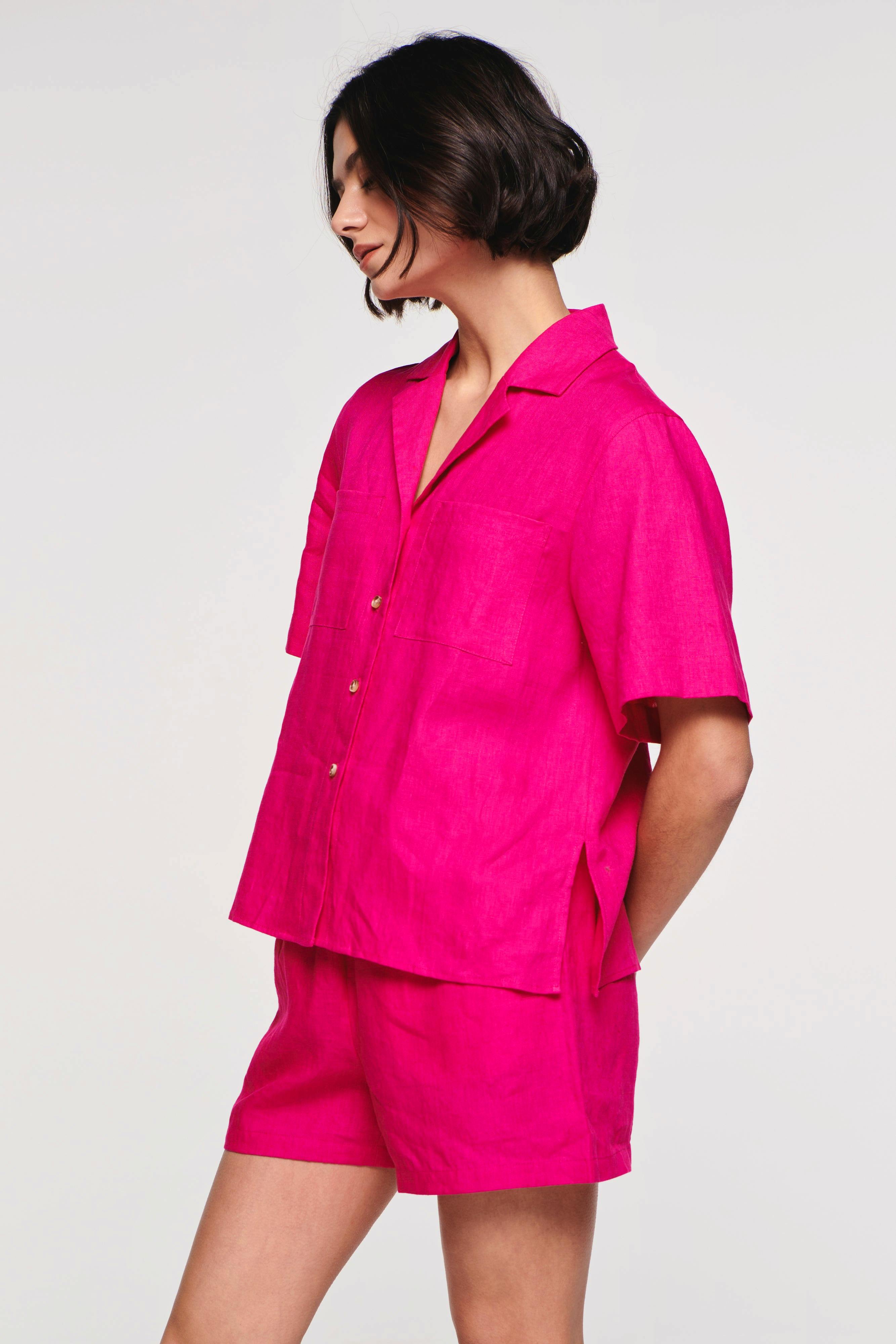 Aligne Hauti Drawstring Shorts, £75, Halen Short Sleeve Linen Shirt, £79