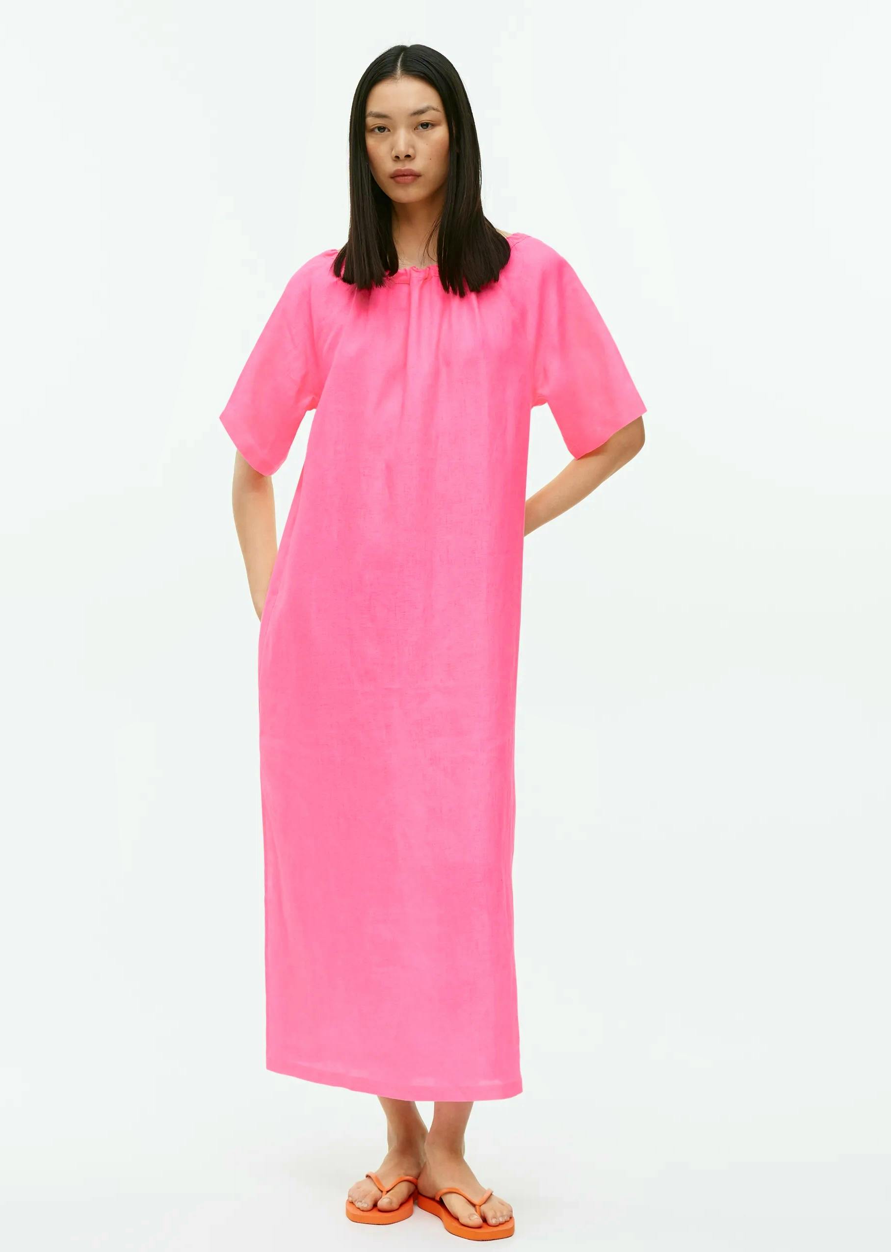 Arket Pink Linen Dress, NOW £48