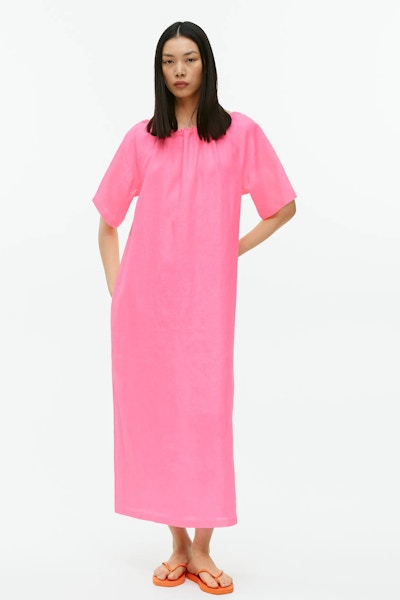 Arket Pink Linen Dress, NOW £48
