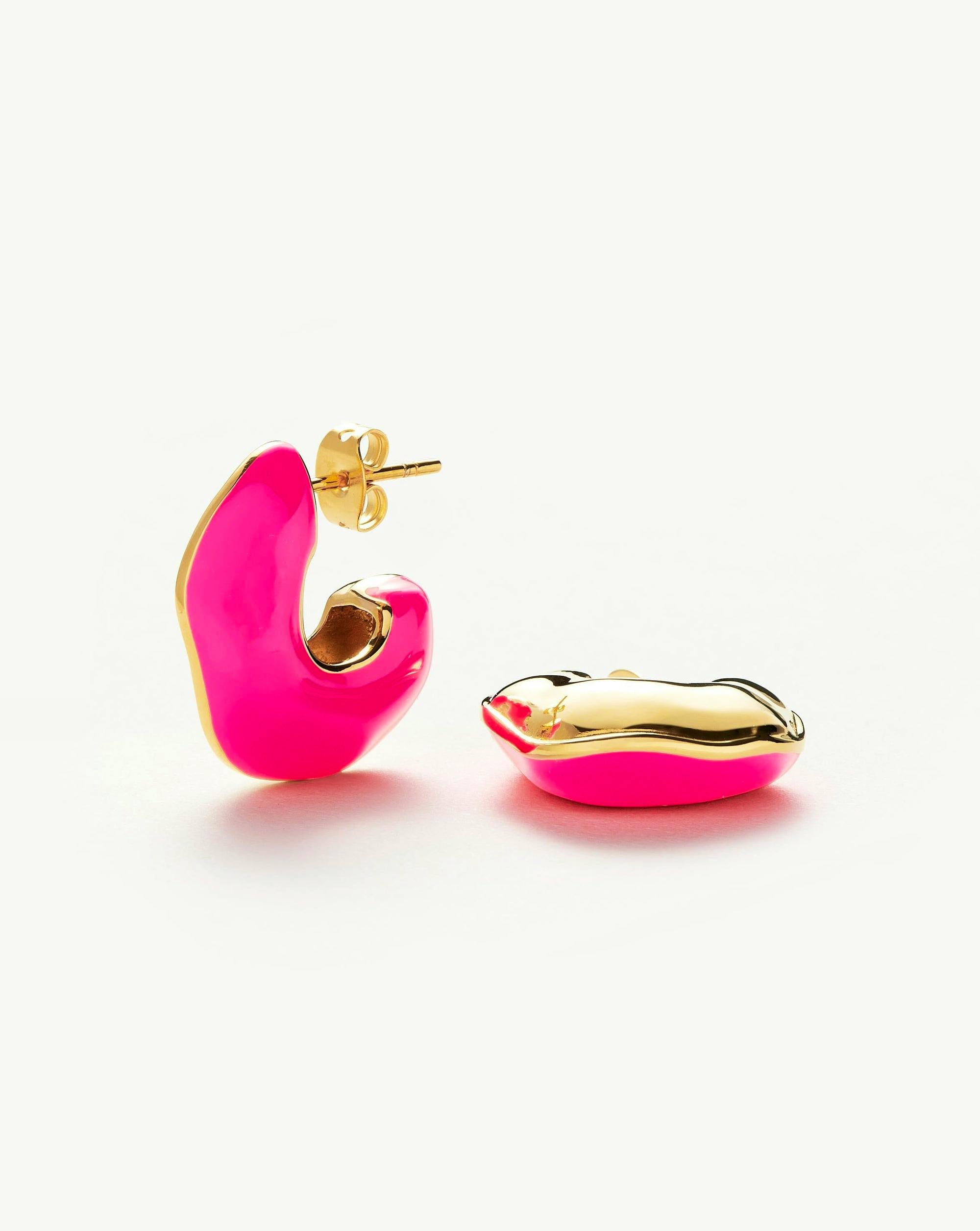 Missoma Squiggle Chubby Enamel Hoop Earrings £65