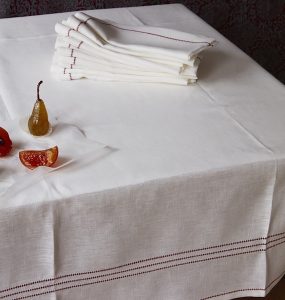 Volga Linen Tablecloth Hemsticth, from £150