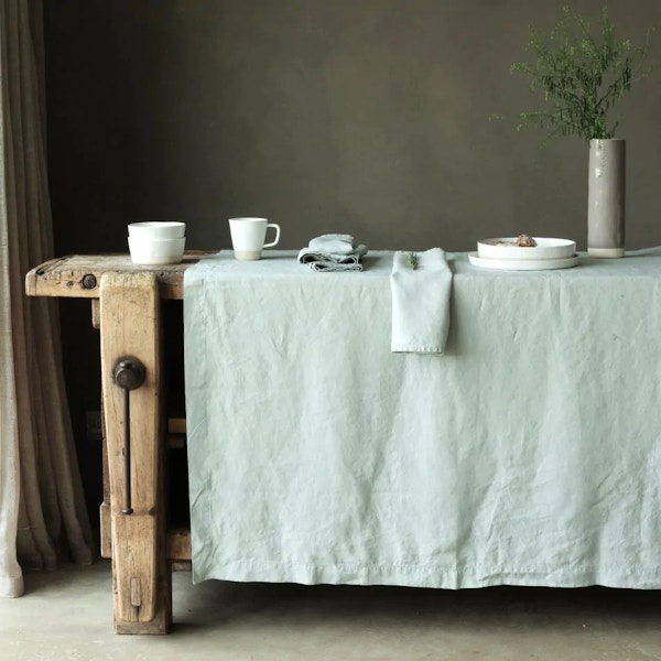 Graham & Green Sage Green Linen Tablecloth, £89