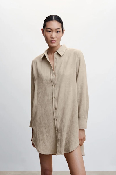 Mango Textured Cotton Nightgown, NOW £19.99