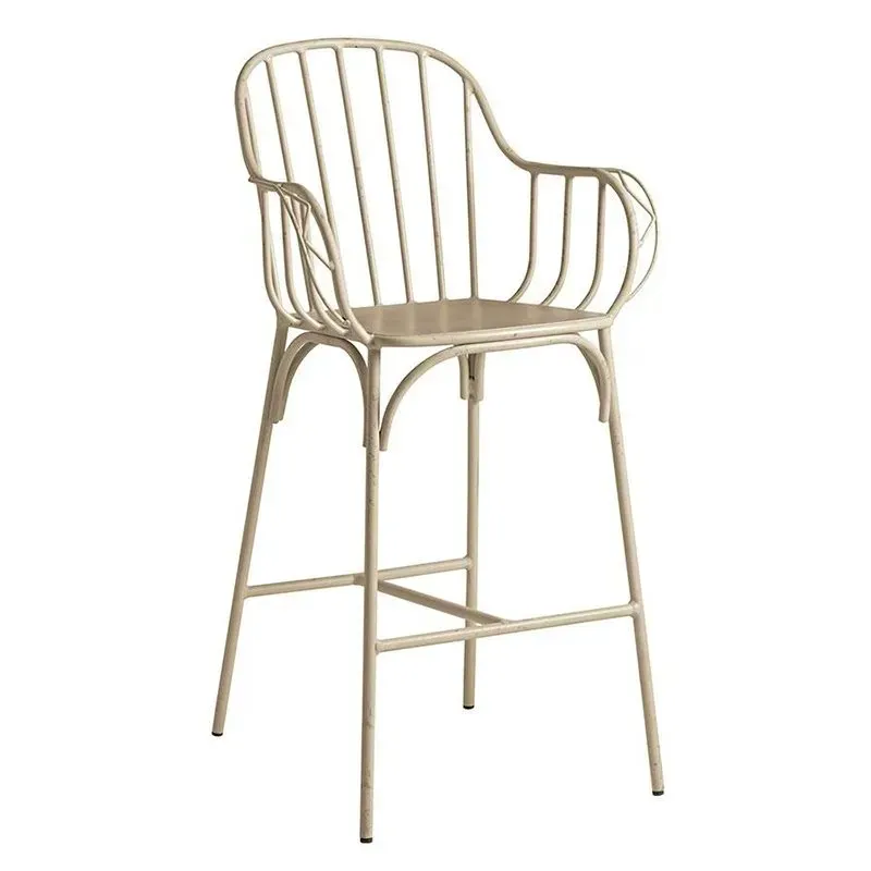 Nobis Restaurant Furniture Bloom Aluminium Retro Indoor Or Outdoor Bar Stool – White, £224