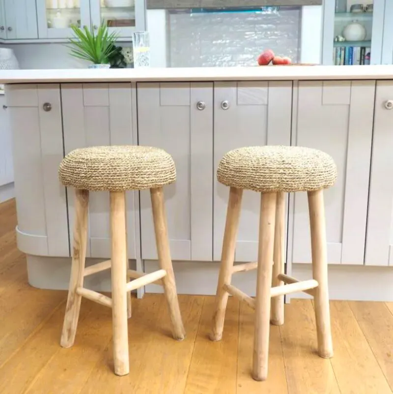 Za Za Homes Rustic Wicker Kitchen Stool, £129