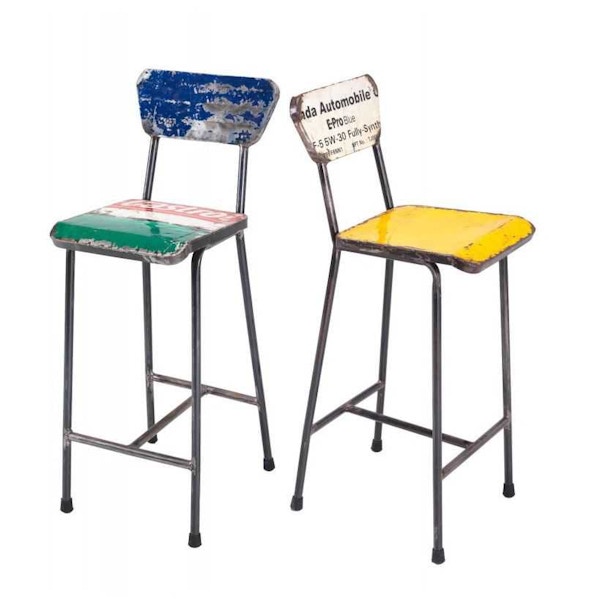 Smithers of Stamford Oil Drum Reclaimed Bar Stools, NOW £312