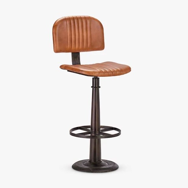 Nkuku Narwana Leather Bar Chair, £350