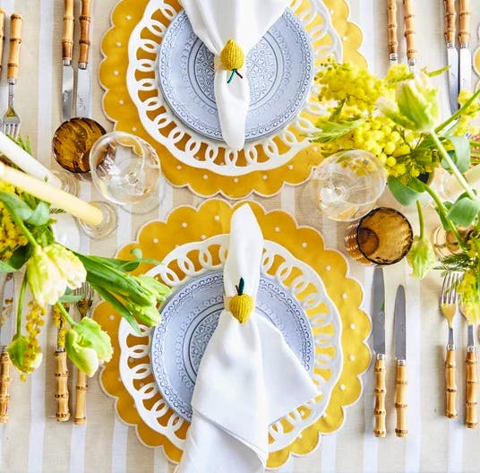 Maison Margaux Sofia Yellow Placement Napkin Set of 2, £84