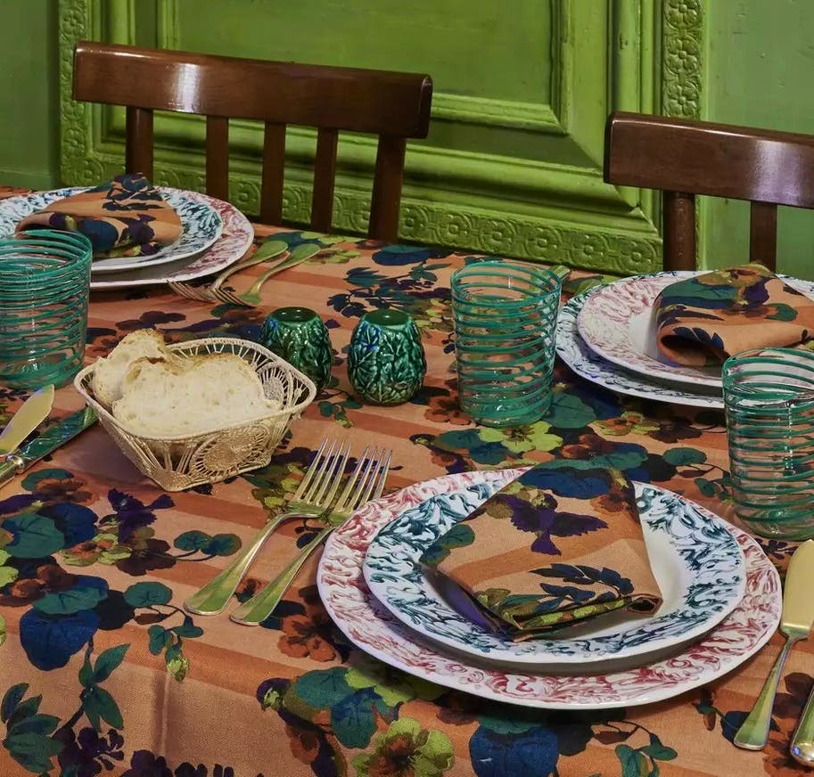 Cabana Wisteria Square 250x250cm Linen Tablecloth, £410