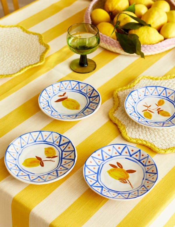 Rose & Grey Set of 4 Italian Style Lemon Side Plates, £45