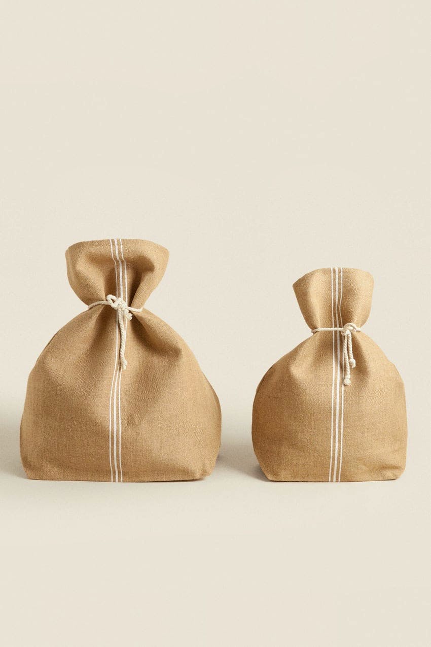 Zara Home Striped Jute Sack, NOW £11.99