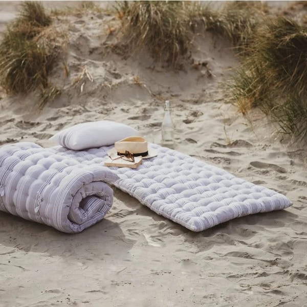 The Coastal Life Company Roll Out Cotton Bed In Earl Grey Stripe, £70