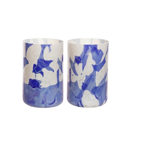 Stories of Italy Blue Nougat Glass Tumblers, NOW £130
