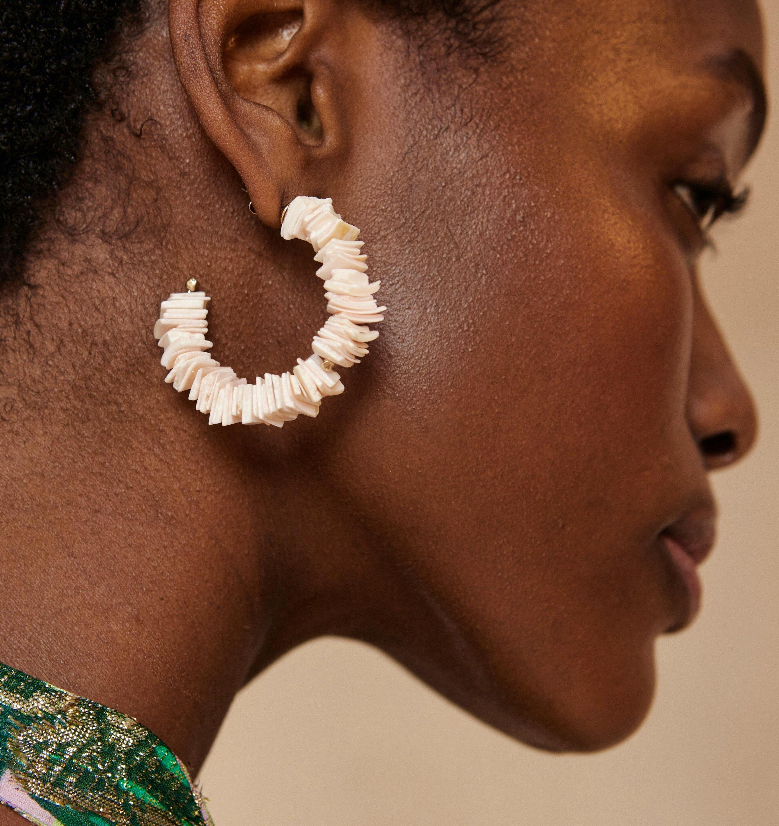 Oliver Bonas Terra Chunky Shell Hoop Earring, £19.50