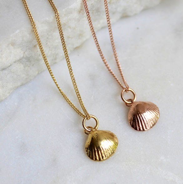 Lime Tree Design Tiny Shell Charm Necklace, £47