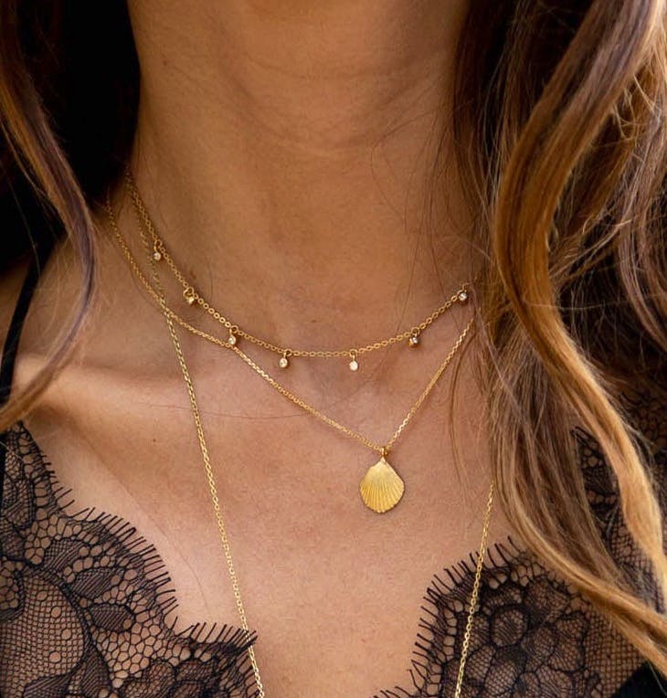 Zoraida Gold Shell Pendant, £150