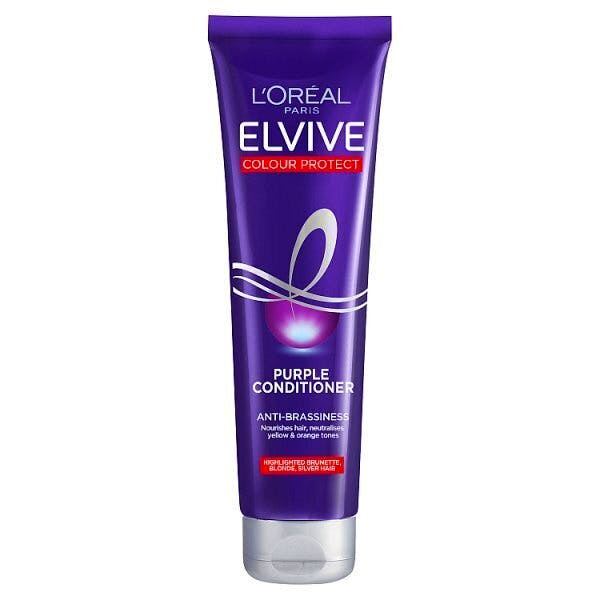 To combat brassiness caused by chlorine L’Oreal Elvive’s Colour Protect Purple Conditioner, £6