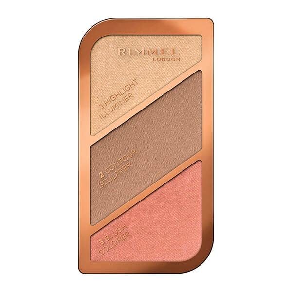A three-colour palette for all your contouring needs and a sunkissed glow Rimmel’s Sculpting Highlighter Palette, £8