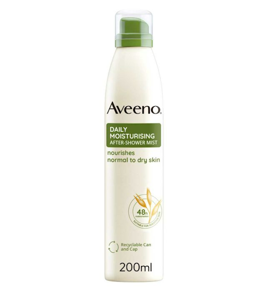 A great ‘spray and go’ all over body moisturiser to combat summer dryness Aveeno’s Daily Moisturising After Shower Mist, £8.50