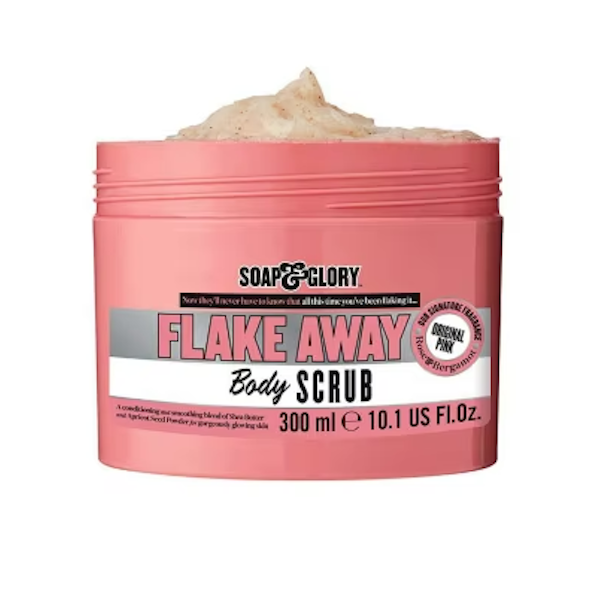 A regular slough with this and your pins will be gleaming and smooth Soap & Glory’s Flake Away Scrub, £10