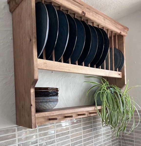 Etsy The Cumbria Handmade Kitchen Pine Plate Rack Storage, from £295