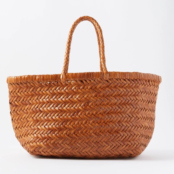 Dragon Diffusion Triple Jump Small Woven-Leather Basket Bag, £308