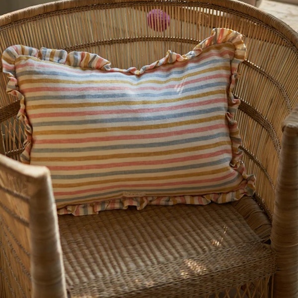 Rowen & Wren Sofia Striped Frill Cushion, £69