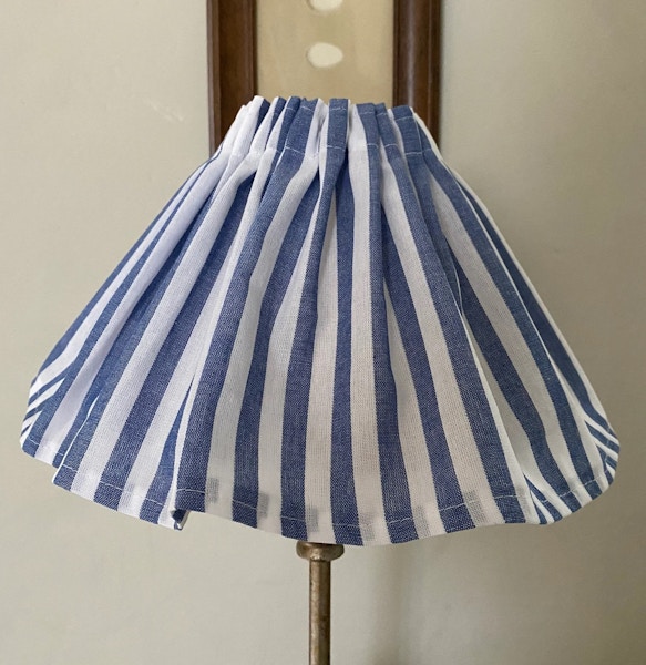 Beatrix Interiors Blue stripe ruffle shade, £40